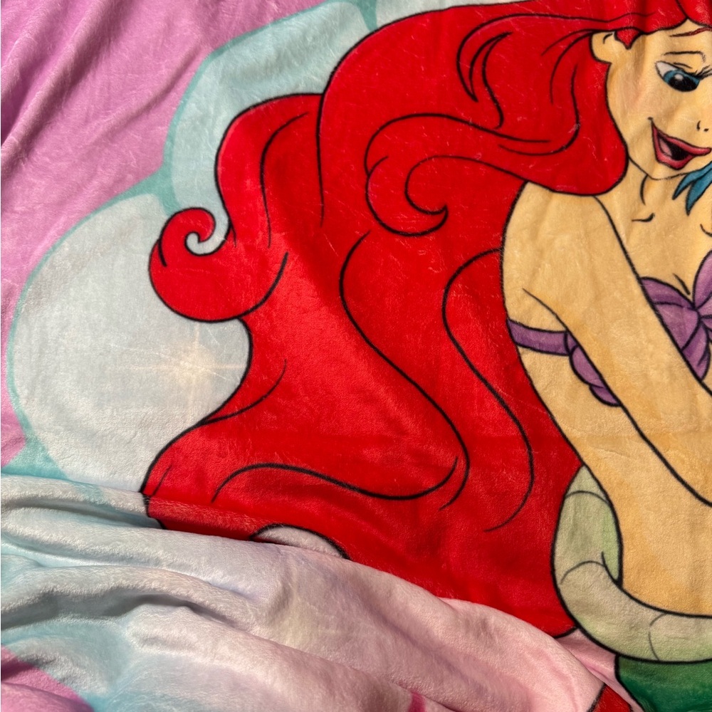 Disney Princess Ariel minky Blanket‎ - one sided print, NIB